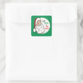 Santa Kerstfeestdag Retro Vierkante Sticker (Tas)