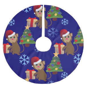santa kerstman monkey emoji xmas tree skirt kerstboom rok
