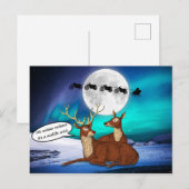 Santa Kerstmannen Reindeers Bikes Quirky Funny Briefkaart (Voorkant / Achterkant)