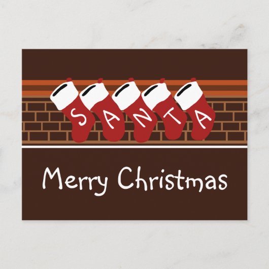 Santa Kerstmis Briefkaart (Voorkant)