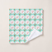 Santa Kerstmis met Pickleball Ogee Pattern-ronde Bad Handdoek (Wasdoekje)