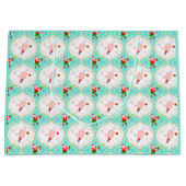 Santa Kerstmis Pickleball Ogee Pattern Groot Cadeauzakje (Voorkant)