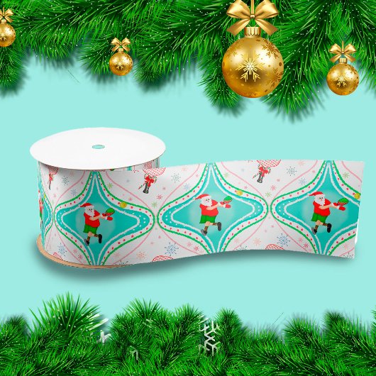 Santa Kerstmis Pickleball Ogee Pattern Lint
