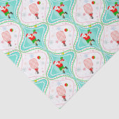 Santa Kerstmis Pickleball Ogee Pattern Tissuepapier (Detail)