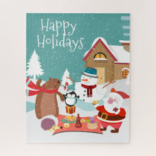 Santa Kerstmis Picnic Puzzle Legpuzzel