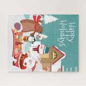 Santa Kerstmis Picnic Puzzle Legpuzzel (Horizontaal)