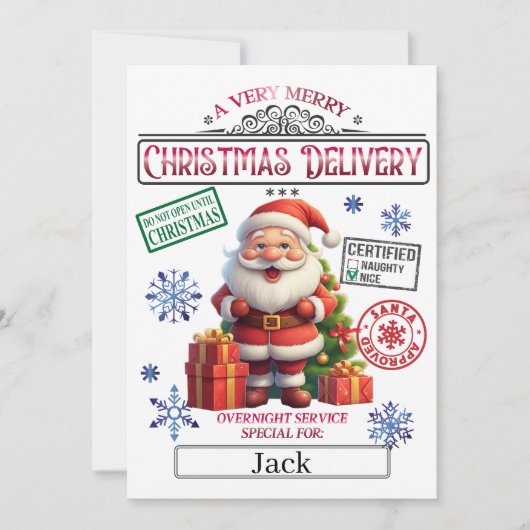 Santa Kerstofficiële Nice-lijst Kaart (Voorkant)