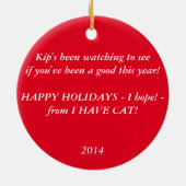 Santa Kip Keramisch Ornament (Achterkant)