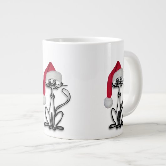 Santa Kitty Cat Jumbo Beker (Voorkant rechts)