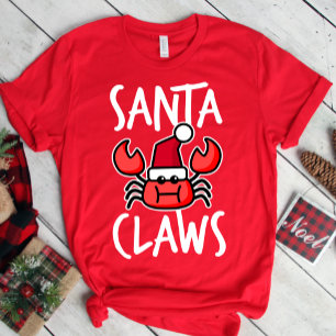 Santa Klauwen New England Krab Grappig Kerstmis T-shirt