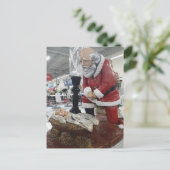 Santa Kneeling voor Christus Briefkaart (Staand voorkant)