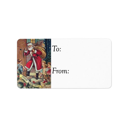 Santa Knoks aan het Label van de Deur (Voorkant)