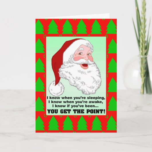 Santa Knows Greetings-kaart Feestdagen Kaart (Voorkant)