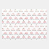 Santa komt inpakpapier Flat Sheet Set van 3 (Voorkant)