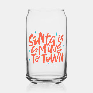 Santa komt naar de stad Holiday Design Blikvorm Glas