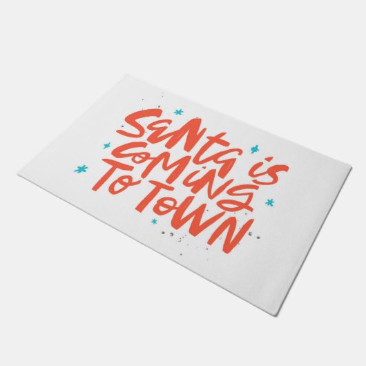 Santa komt naar de stad Holiday Design Deurmat (Schuin)