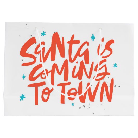 Santa komt naar de stad Holiday Design Groot Cadeauzakje (Achterkant)