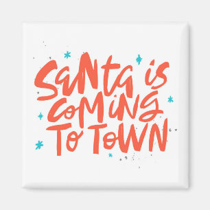 Santa komt naar de stad Holiday Design Magneet