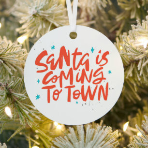 Santa komt naar de stad Holiday Design Metalen Ornament