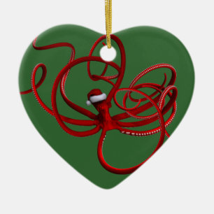 Santa Kraken Keramisch Ornament