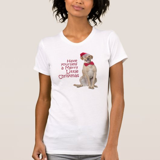 Santa Lab Kerstmis T-Shirt (Voorkant)