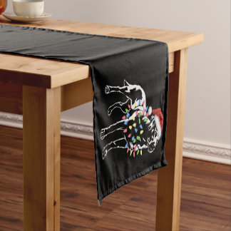 Santa Labrador Retriever Christmas Light Hondenlie Korte Tafelloper