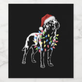 Santa Labrador Retriever Christmas Light Hondenlie Wijn Etiket (Enkel label)