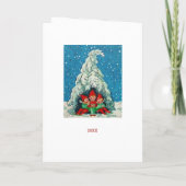 Santa Land Elves & Santa in Snow Feestdagen Kaart (Achterkant)