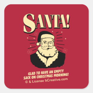 Santa: Lege zak op kerstochtend Vierkante Sticker