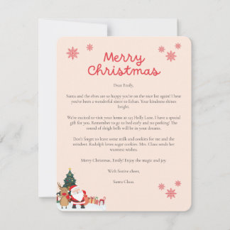 Santa Letter Christmas Kaart voor kinderen