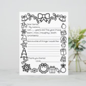 Santa Letter kleurplaat (Staand voorkant)