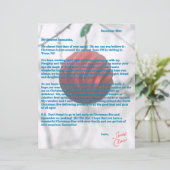 Santa Letter Red Ornament Snowflakes (Staand voorkant)