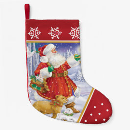 Santa Lion en Lamb Stocking Kleine Kerstsok