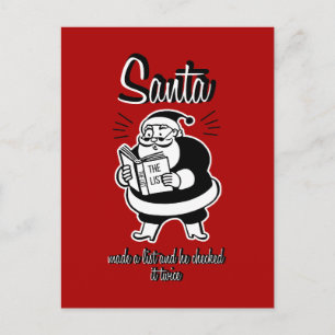Santa List Naughty of Nice kerstBriefkaart Feestdagenkaart