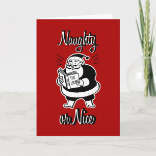 Santa List Naughty of Nice kerstWenskaart Feestdagen Kaart