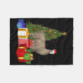 Santa Llama Christmas Tree With Light Funny Xmas L Fleece Deken (Voorkant (Horizontaal))