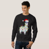 Santa Llama-kerstboomverlichting Llama-kerstmis Trui (Voorkant volledig)