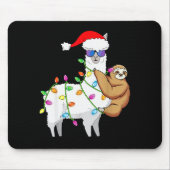 Santa Llama Xmas Funny Llama Sloth Christmas  Muismat (Voorkant)
