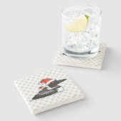 Santa Loon Stenen Onderzetter (Zijkant)