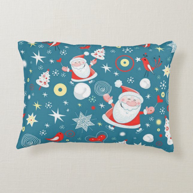 Santa Love Pattern Decoratief Kussen (Achterkant)