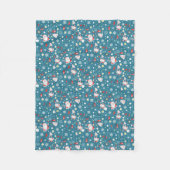 Santa Love Pattern Fleece Deken (Voorkant)