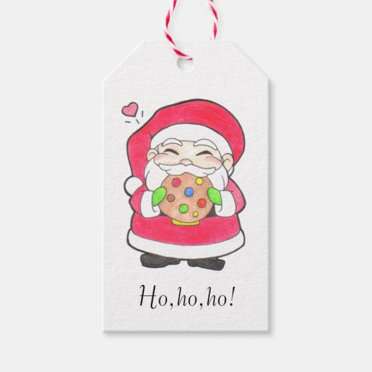 Santa Loves Cookies Cadeaulabel (Voorkant)