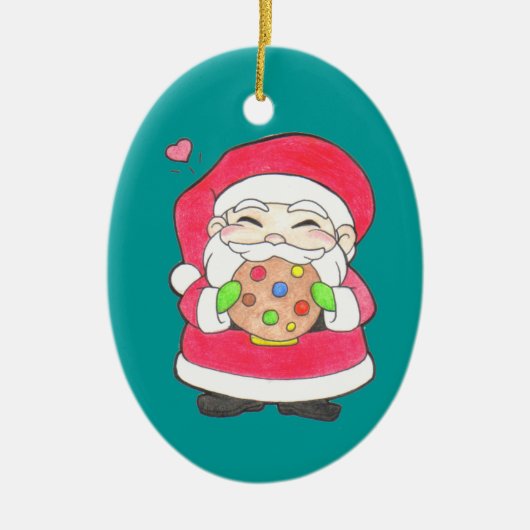 Santa Loves Cookies Ornament (Voorkant)
