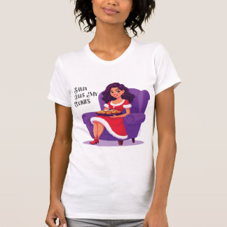 Santa Loves My Cookies – Retro Mrs. Claus Kerstmis T-shirt