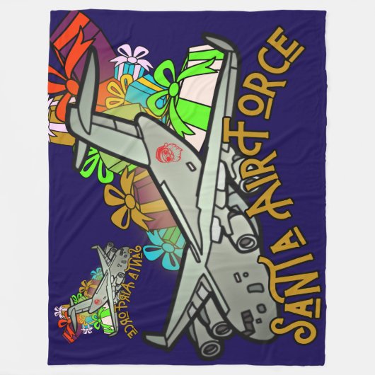 Santa, Luchtmacht, Leger Fleece Deken (Voorkant)
