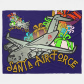 Santa, Luchtmacht, Leger Fleece Deken (Voorkant (Horizontaal))