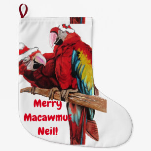 Santa Macaws Macaw Parrot kerststaart Grote Kerstsok