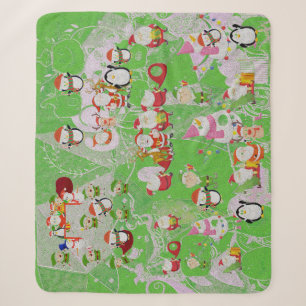 Santa Magical Green New Year Sherpa Deken