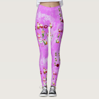Santa Magical Pink New Year Leggings