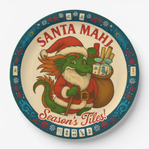 Santa Mahj! Papieren borden Bordje